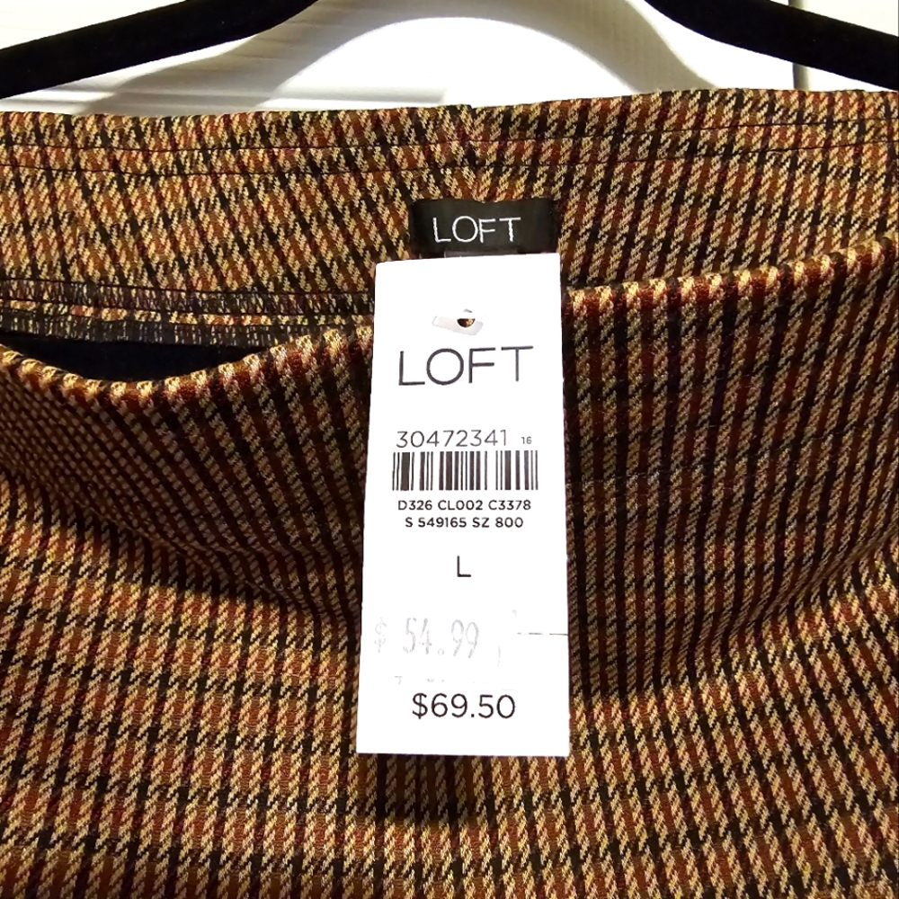 Taylor Loft Brown Pull On Trousers with Elasticized Waist in size Large.
